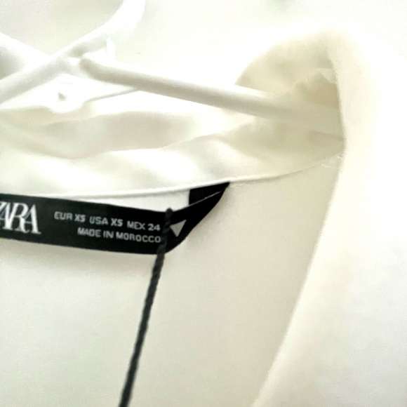 ZARA SATIN EFFECT SHIRT WHITE NWT - Picture 4 of 6